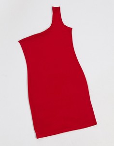 Красное платье мини на одно плечо Fashionkilla-Красный