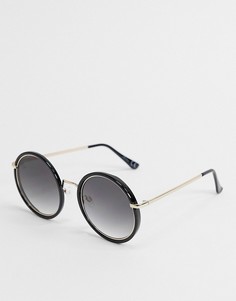 Круглые солнцезащитные очки с черной и золотистой отделкой Jeepers Peepers-Золотистый