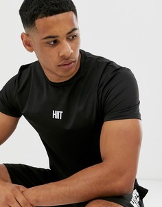 Черная футболка с логотипом на груди HIIT core-Черный