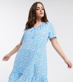 Платье мини с цветочным принтом Fashion Union Plus-Многоцветный
