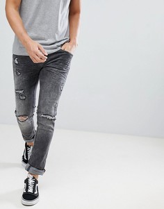 Серые джинсы скинни с рваной отделкой Blend Cirrus-Серый