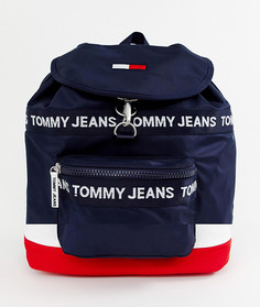 Синий парусиновый рюкзак Tommy Jeans heritage
