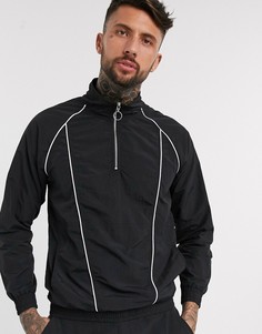 Черный спортивный топ от комплекта с короткой молнией Jack & Jones