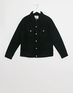 Черная джинсовая куртка Bershka-Черный цвет