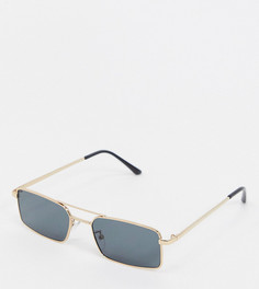 Прямоугольные солнцезащитные очки в золотистой оправе с дымчатыми стеклами эксклюзивно от South Beach-Золотой