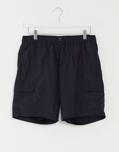 Темно-синие узкие нейлоновые шорты карго ASOS DESIGN-Темно-синий