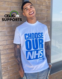 Футболка в стиле унисекс Choose Love x Choose Our NHS эксклюзивно для ASOS-Белый
