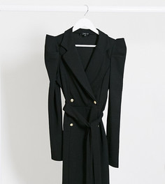 Черное двубортное платье-пиджак Outrageous Fortune Tall-Черный