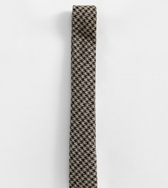 Коричневый галстук с принтом "гусиная лапка" Heart & Dagger