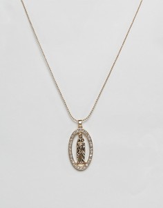 Золотистое ожерелье с подвеской в винтажном стиле ASOS DESIGN-Золотой