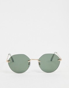 Золотистые солнцезащитные очки без оправы Vero Moda-Коричневый