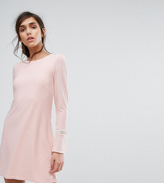 Свободное платье с декоративной отделкой на манжетах Silver Bloom-Розовый