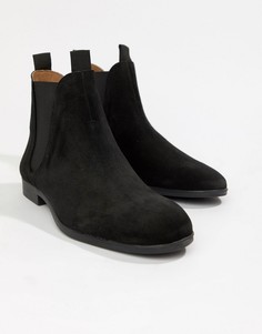 Черные замшевые ботинки челси H By Hudson-Черный