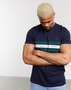 Темно-синяя футболка с кантом Fred Perry-Темно-синий