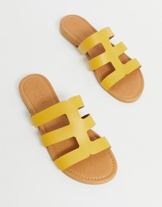 Кожаные сандалии Pieces-Желтый