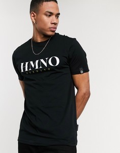 Черная футболка с логотипом на груди Hermano-Черный цвет