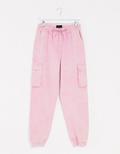 Розовые джинсовые джоггеры с эффектом кислотной стирки Brave Soul-Розовый цвет