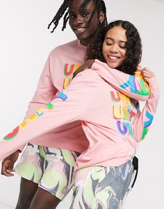 Свободный лонгслив в стиле унисекс с принтом ASOS DESIGN x glaad&-Розовый цвет