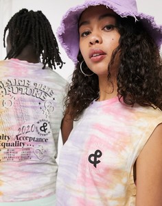 Топ в стиле унисекс с принтом тай-дай ASOS DESIGN x glaad&-Многоцветный