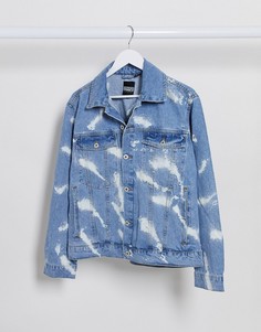 Голубая джинсовая куртка с принтом The Ragged Priest Jeans-Голубой