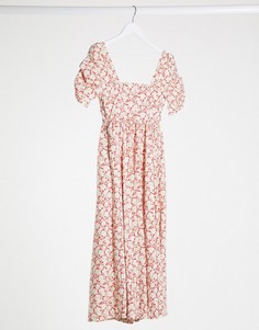 Розовое платье миди с цветочным принтом Free People-Розовый цвет