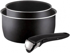 Набор посуды Tefal Ingenio Black 3 предмета (ковши 16/20, ручка)