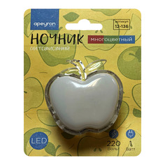 Ночник светодиодный Apeyron 12-136 Яблоко 180-240В, 1Вт, IP20, 10-15Лм