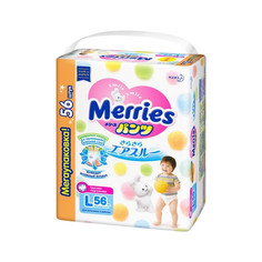 Подгузники-трусики Merries L 9-14 кг 56 шт