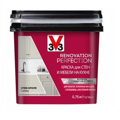 Краска для стен и мебели на кухне V33 Renovation perfection-крем-брюле-0,75 л