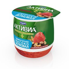 Био йогурт Активиа Высокобелковая термостатная с клубникой и миксом злаков 2,2% 170 г