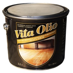 Масло VITA OLIO для паркета, лестниц и мебели шелковисто-матовое цвет орех донской 2,5 л. Живая краска
