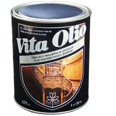 Масло VITA OLIO для внутренних работ с твердым воском шелковисто-матовое цвет орех донской. 0,75 л. Живая краска