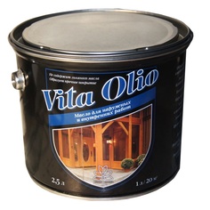 Масло VITA OLIO для наружных работ (фасадное) шелковисто-матовое цвет беленый дуб. 2,5 л. Живая краска