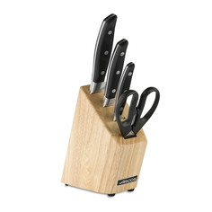 Набор из 3-х кухонных ножей + ножницы Arcos Manhattan в подставке