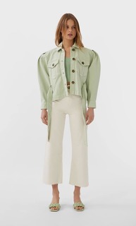 Куртка из твила с поясом Stradivarius