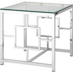 Журнальный стол Stool Group Бруклин прозрачное стекло/сталь серебро EET-013
