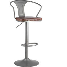 Стул Stool Group Tolix Arms soft серебристый регулируемый F2535L grey 7083+PU7002