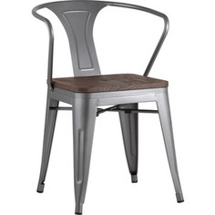 Стул Stool Group Tolix Arms soft с подлокотниками серебристый LF718H grey 7083 + PU7002