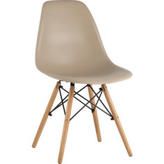 Стул Stool Group Eames бежево-серый/деревянные ножки 8056PP dark grey