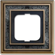 Рамка ABB 1-постовая Dynasty латунь античная/черная роспись