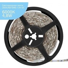 Лента Gauss светодиодная влагозащищенная 4,8W/m 60LED/m 2835SMD холодный белый 5M 356000305