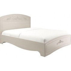 Кровать с настилом Олимп Каролина 160 вудлайн кремовый / ПВХ сандал белый / осн.