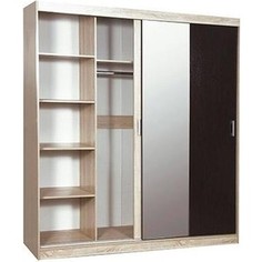 Шкаф для одежды Олимп Бриз-1 дуб сонома / венге / ДВПО белый / зеркало