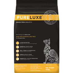 Сухой корм PureLuxe для домашних кошек с лососем и горошком 1,5кг