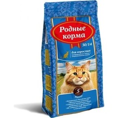 Сухой корм Родные Корма Курица 30/14 для взрослых стерилизованных кошек 5 русских фунтов 2.045 кг