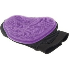 Перчатка V.I.Pet силиконовая большая для вычесывания шерсти фиолетовая для животных (3009)