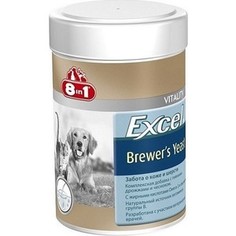 Пивные дрожжи 8in1 Excel Brewers Yeast забота о коже и шерсти для кошек и собак 260таб