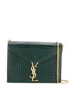 Saint Laurent сумка Cassandra с тиснением под кожу крокодила