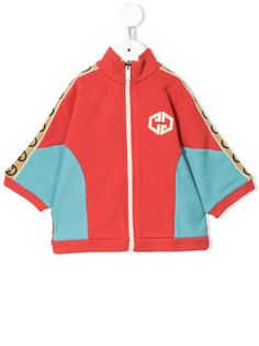 Gucci Kids толстовка на молнии с боковыми вставками
