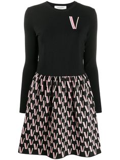 Valentino платье вязки интарсия с логотипом